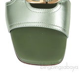 OR Montaigne Metallic Green Heels Slide