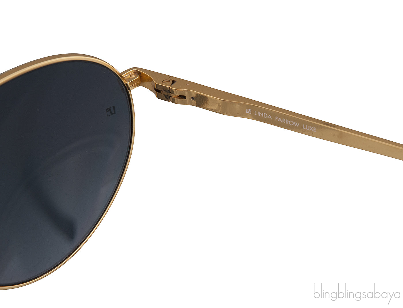 Linda Farrow LFL461 Black & Gold Aviator Sunglasses