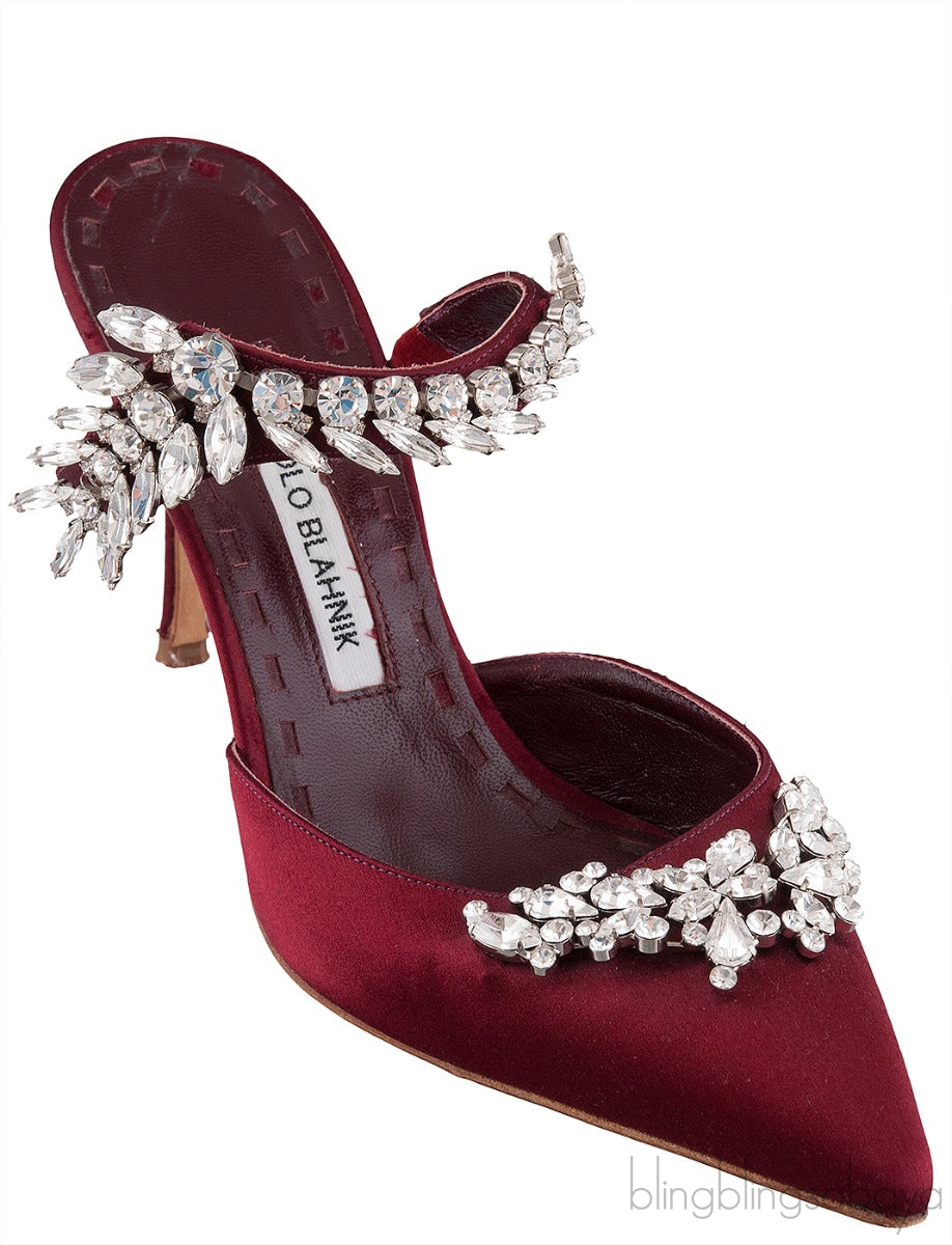 Lurum 90 Burgundy Satin Pump