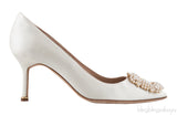 Ivory Hangisi Satin Pearl Pump