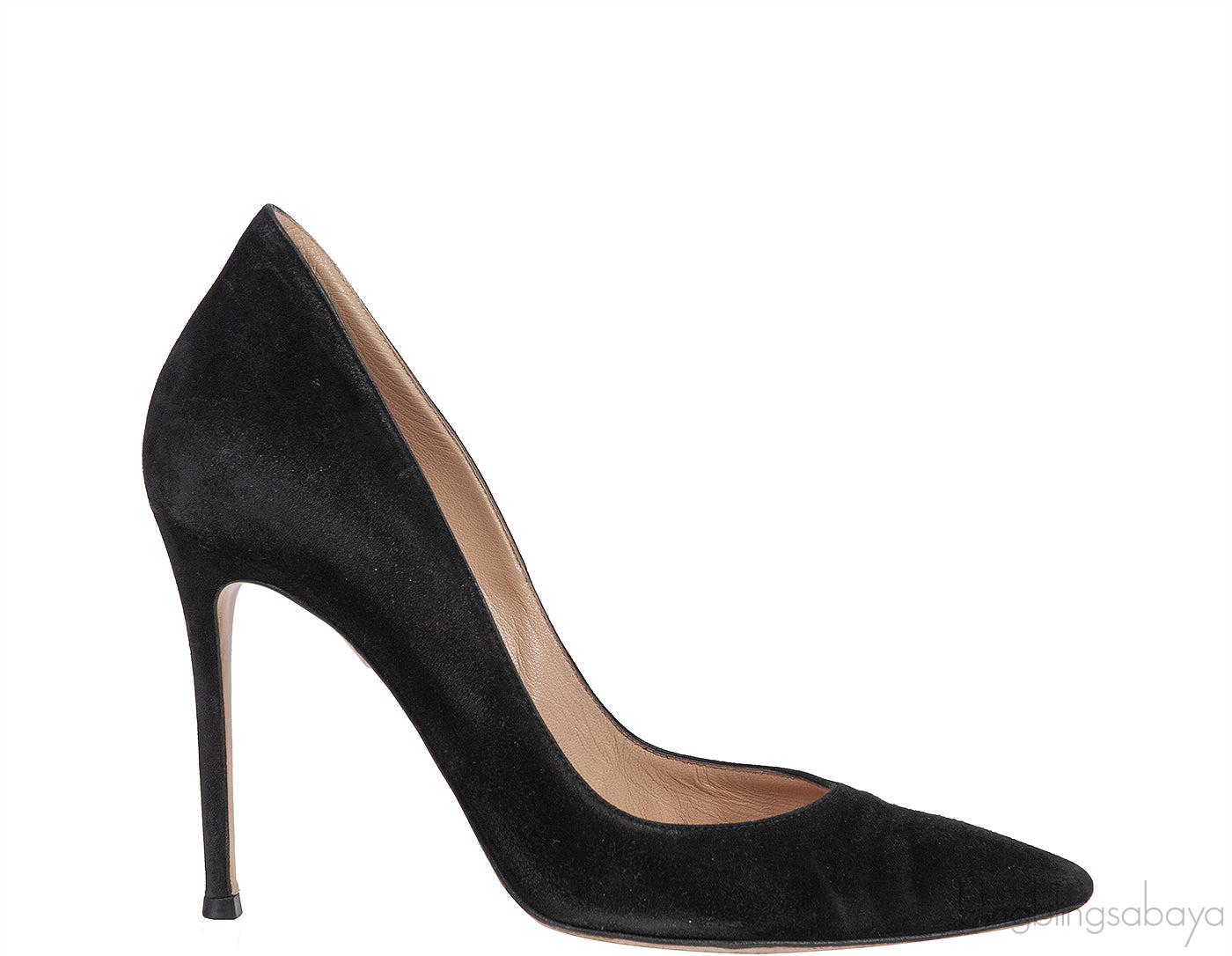 Suede Pointed Toe Black Heels