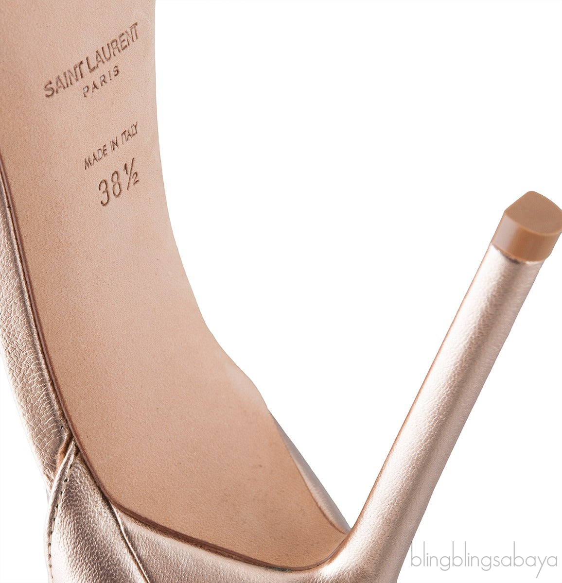 Rose Gold Square Toe Slingback Heels