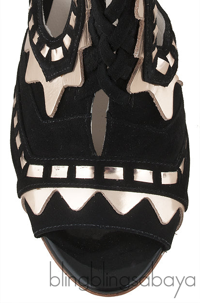 Cut-out Suede Leather Sandals