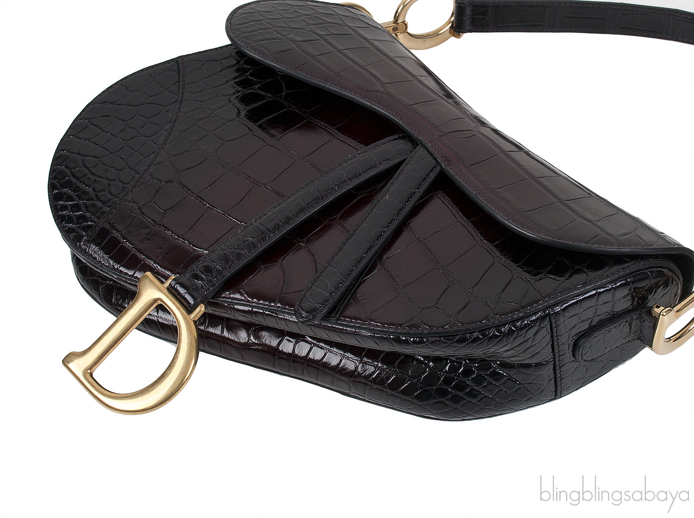 Gradient Crocodile Saddle Bag