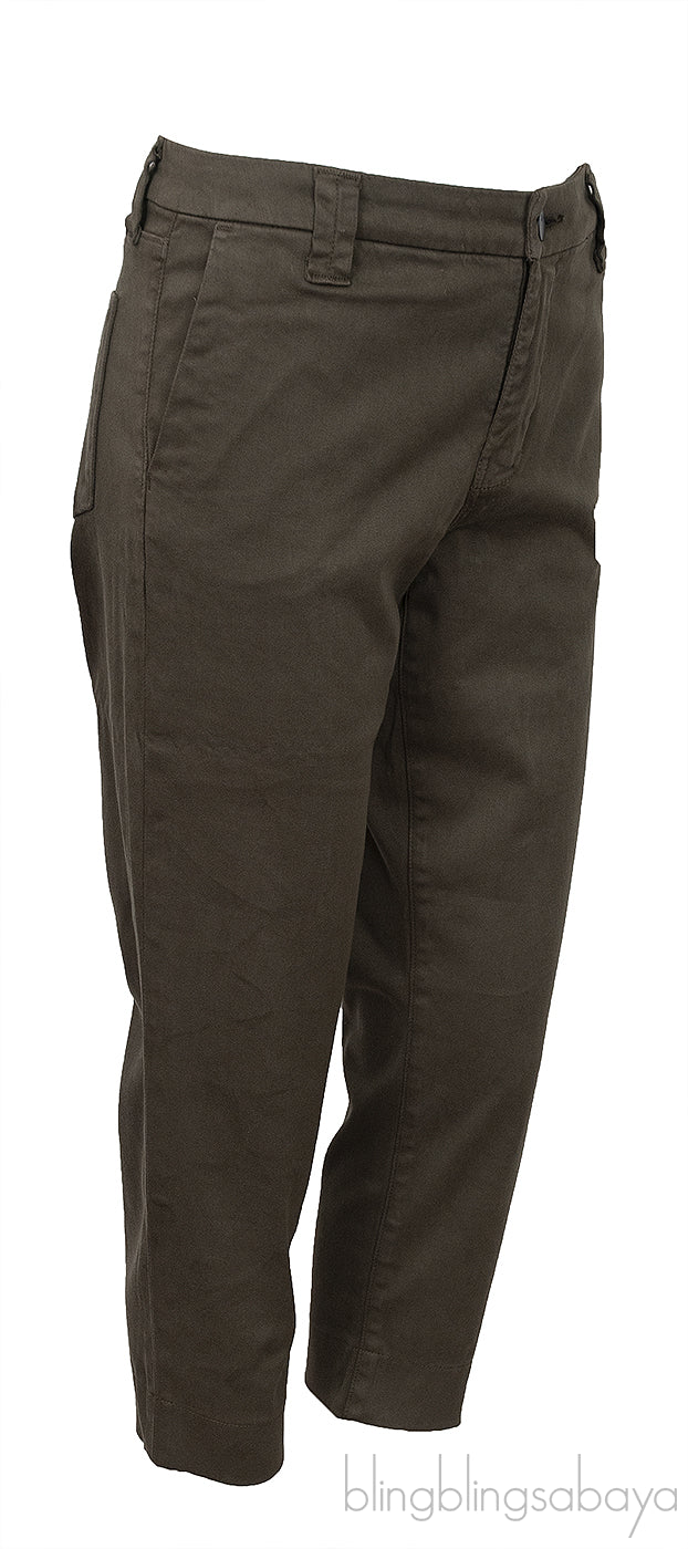 Moss Green Paz Slim Taper Pants