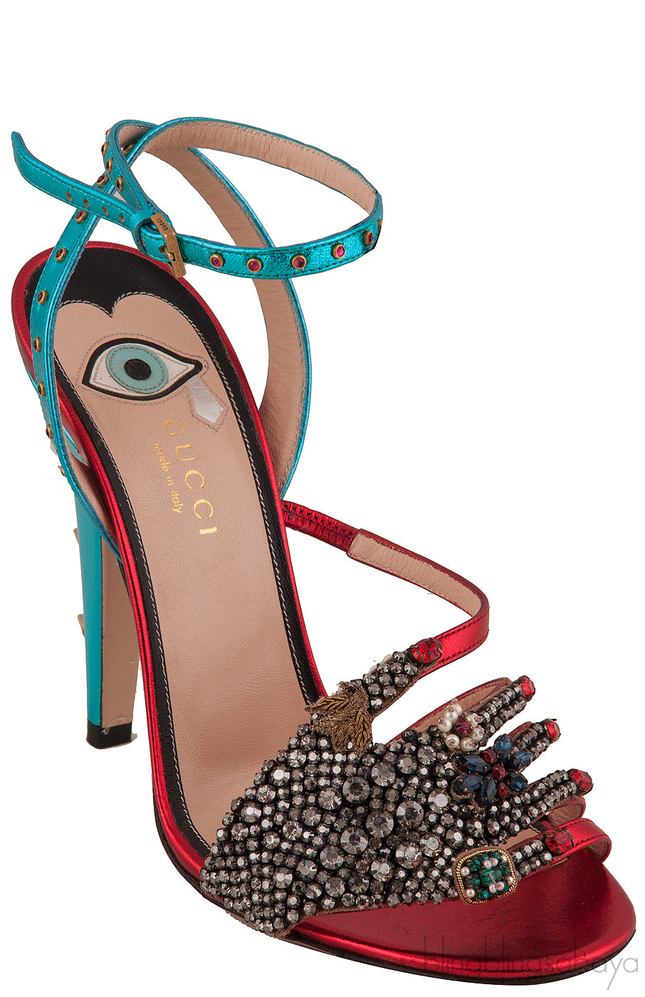 Crystal Hand Applique Emb. Sandals
