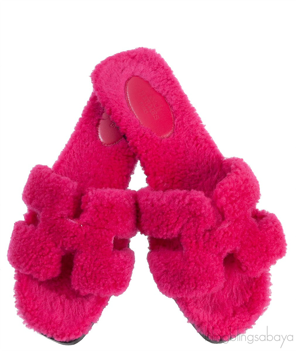 Fuchsia Oran Teddy Bear Sandals