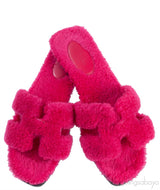 Fuchsia Oran Teddy Bear Sandals