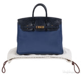 Hermes Birkin 25 Touch Blue Marine Matte Alligator and Blue Sapphire Taurillon Novillo GHW