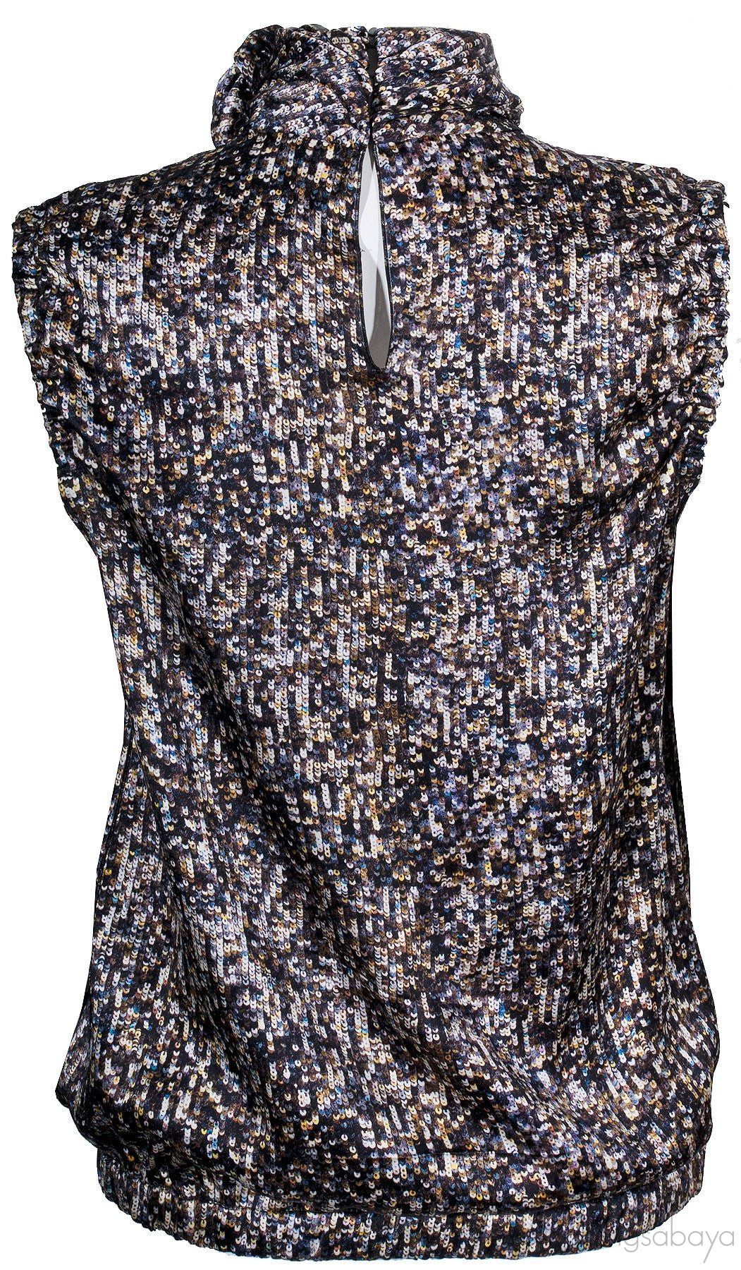 Sequin Printed Sleeveless Top