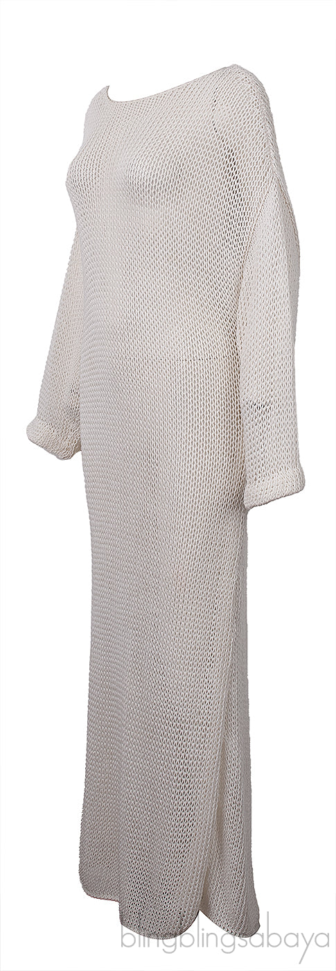 Ivory Opal Crocheted Cotton-blend Maxi Dress