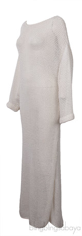 Ivory Opal Crocheted Cotton-blend Maxi Dress