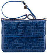 Faux Blue Croc Grace Bag