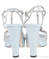 Tiger Head Silver Strappy Sandals