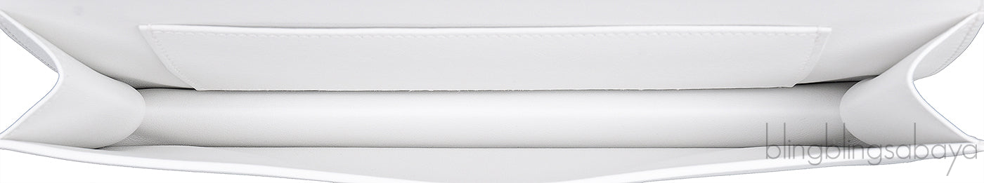 Shadow White Kelly Cut Pochette Swift