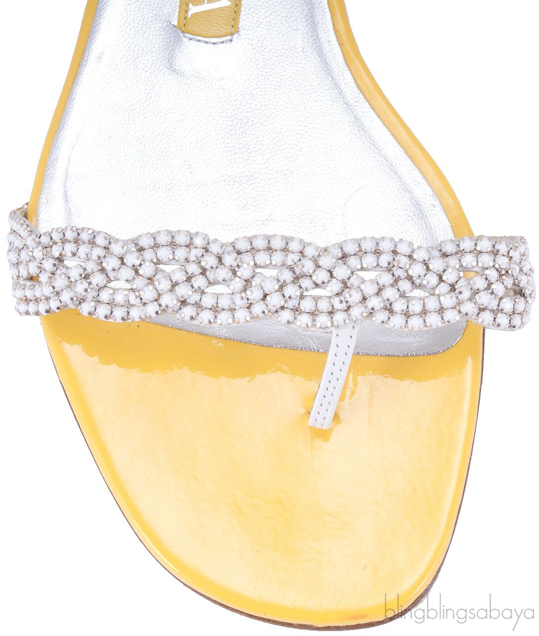 Yellow Crystal Slip-on Flat