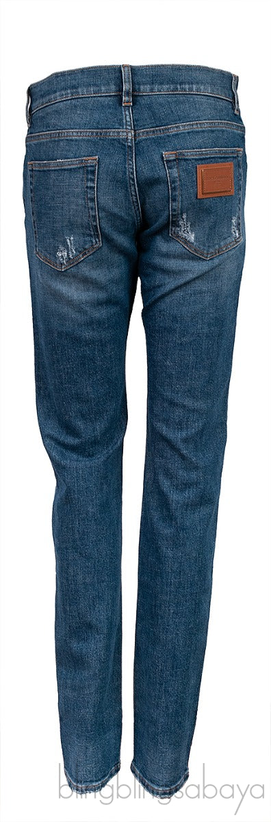 Skinny Distressed Blue Denim
