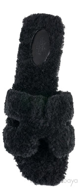 Oran Teddy Bear Black Sandals