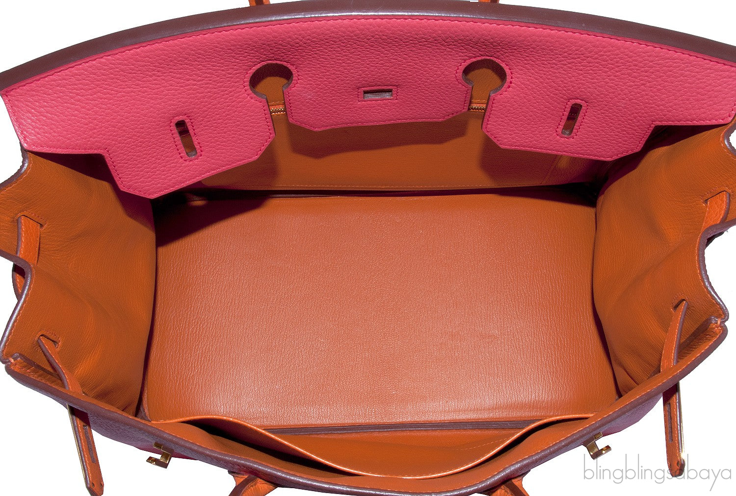 Birkin 35 Bicolor Rose Jaipur/Orange