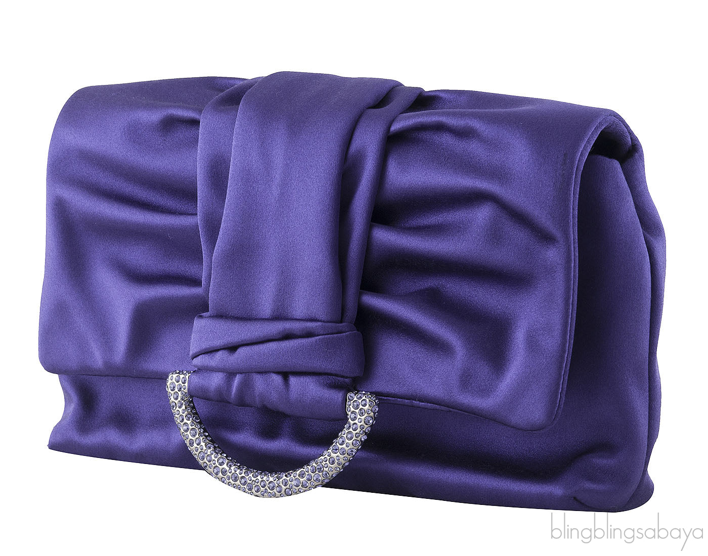 Blue Violet Satin Clutch