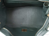 Trapeze Emerald Green Croc Embossed Shoulder Bag