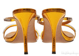 Giuseppe Zanotti Metallic Gold Crystal Embellished Mules