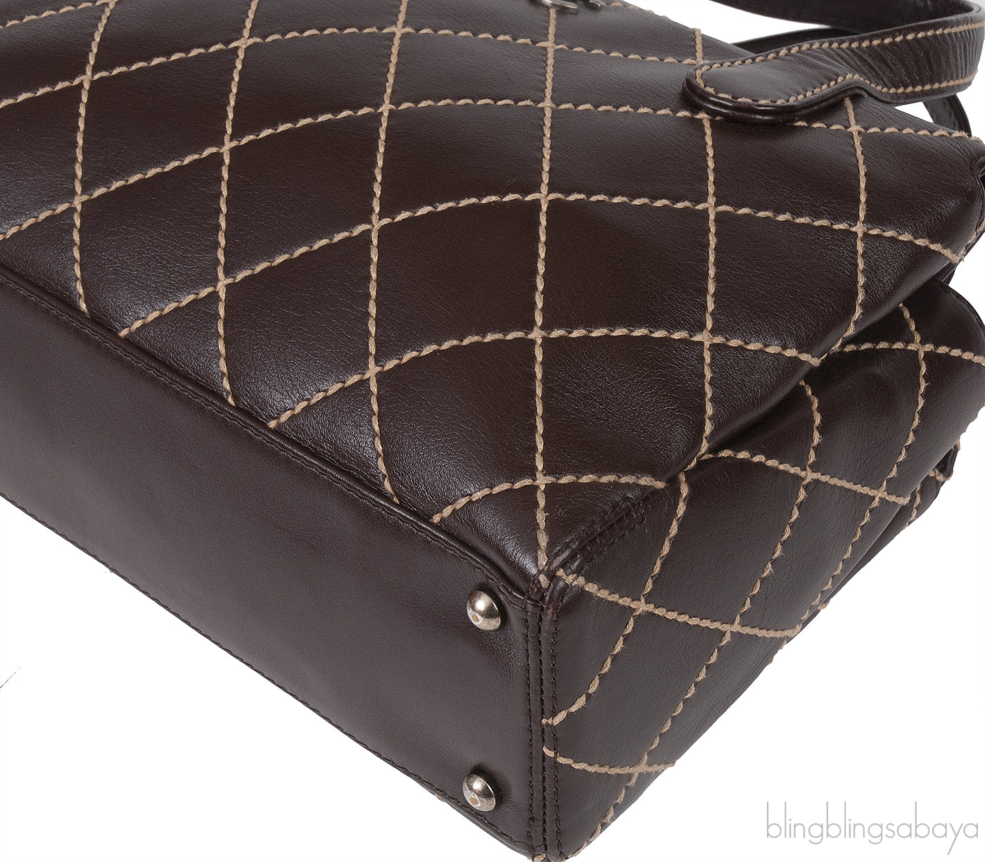 Chanel Wild Stitch CC Coffee Brown Handbag