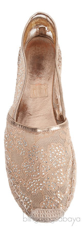 Lace Rhinestone Embellished Espadrille