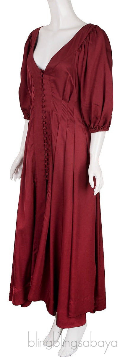 Casablanca Pleated Silk Midi Dress