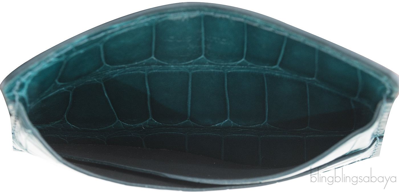 Teal Crocodile Card Holder