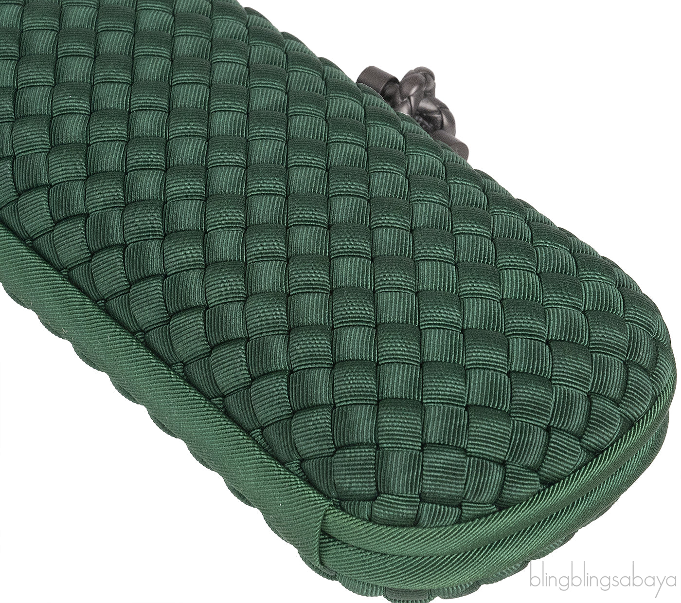 Emerald Green Intrecciato Knot Clutch
