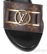 Louis Vuitton Monogram Lock-it Block Mules