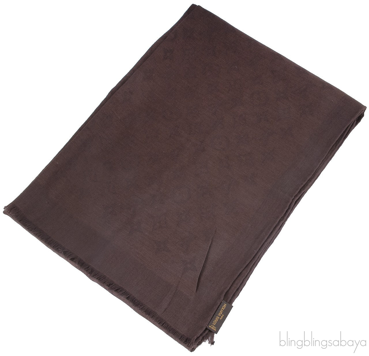 Monogram Brown Cashmere Shawl
