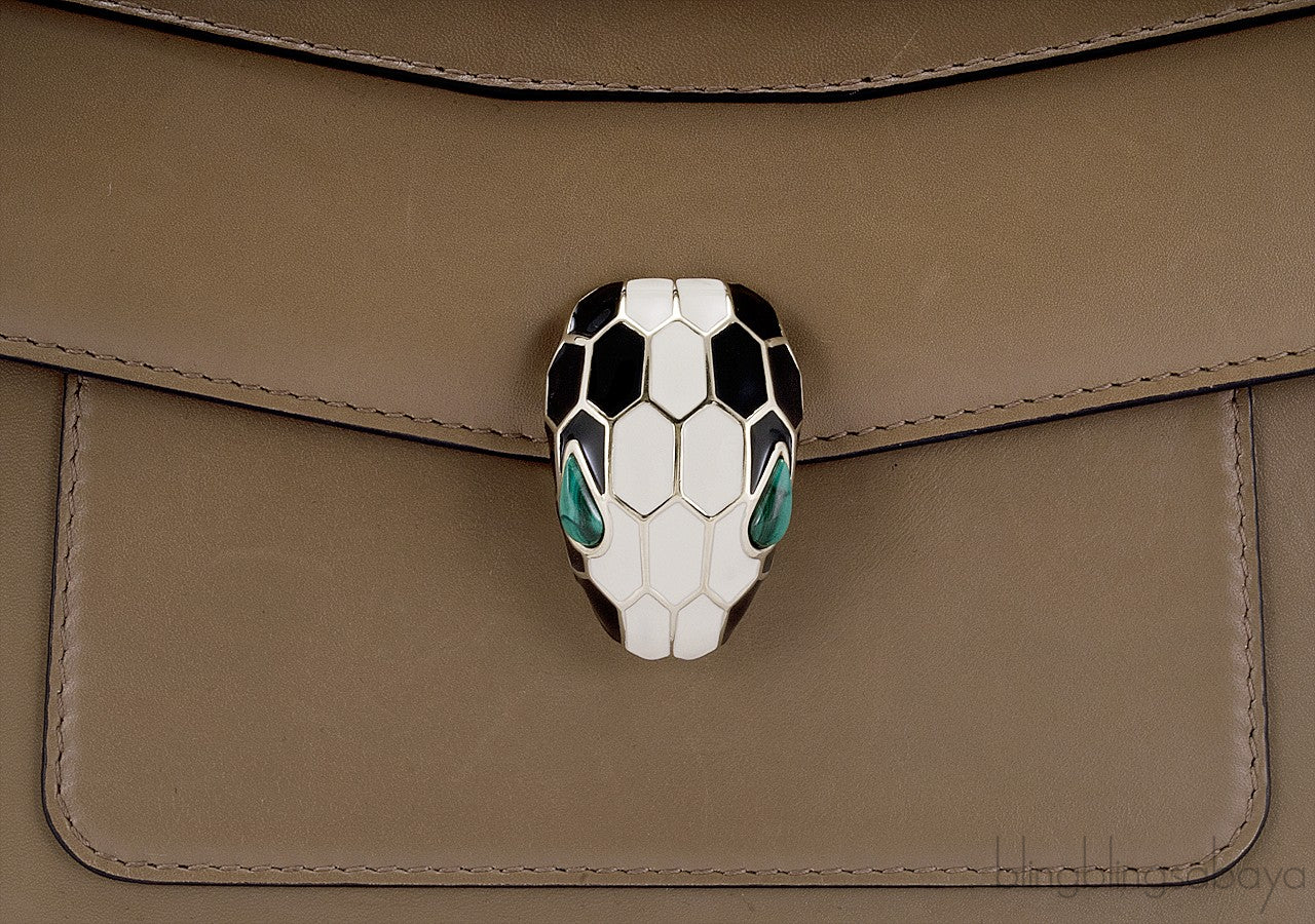 Serpenti Petra Brown Shoulder Bag