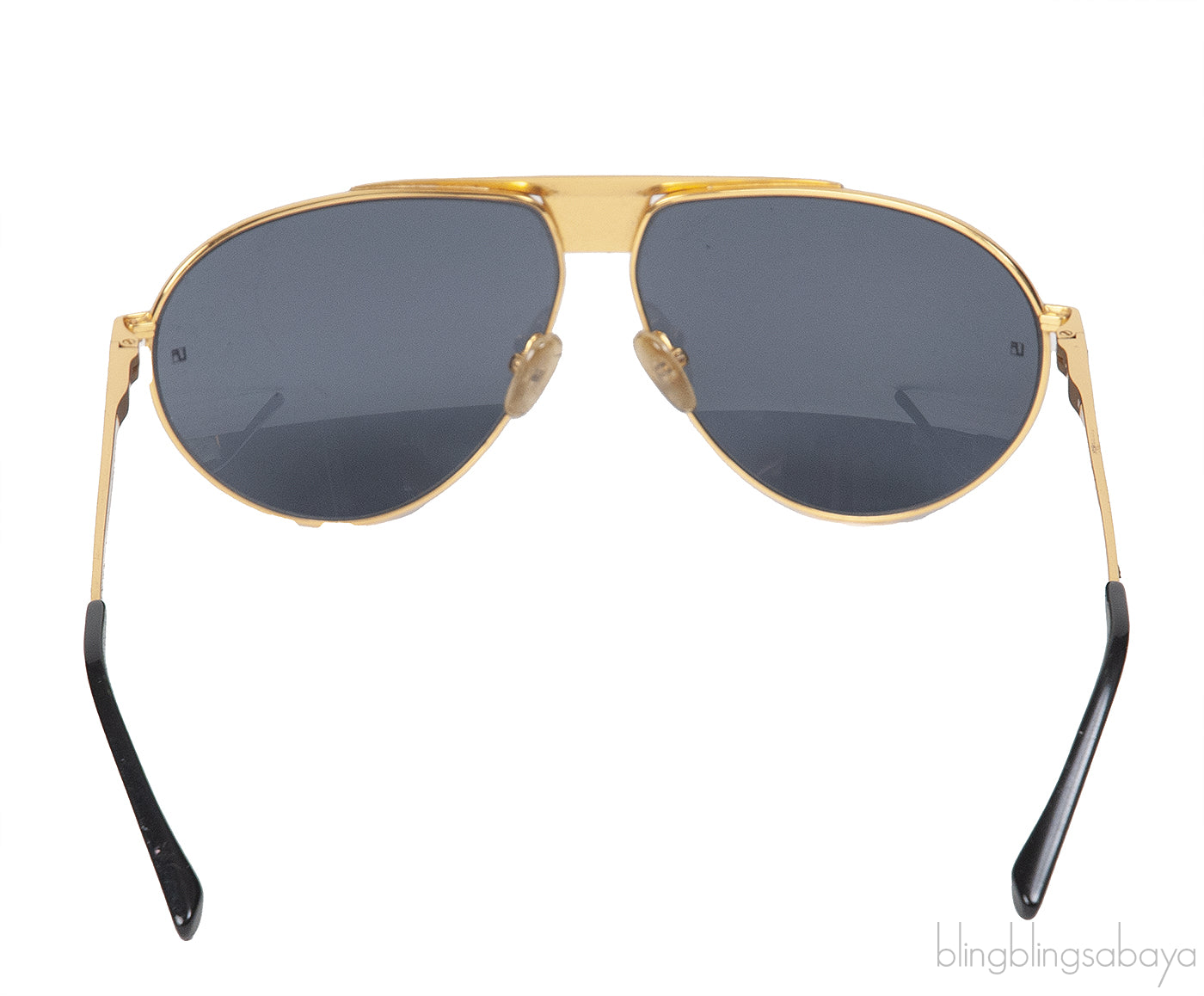 Linda Farrow LFL461 Black & Gold Aviator Sunglasses