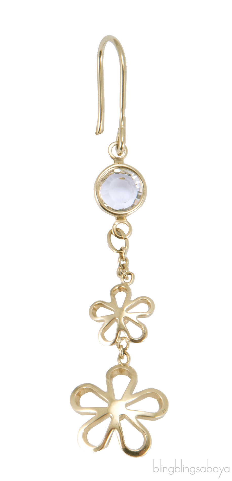 Flower Crystal Drop Earrings*