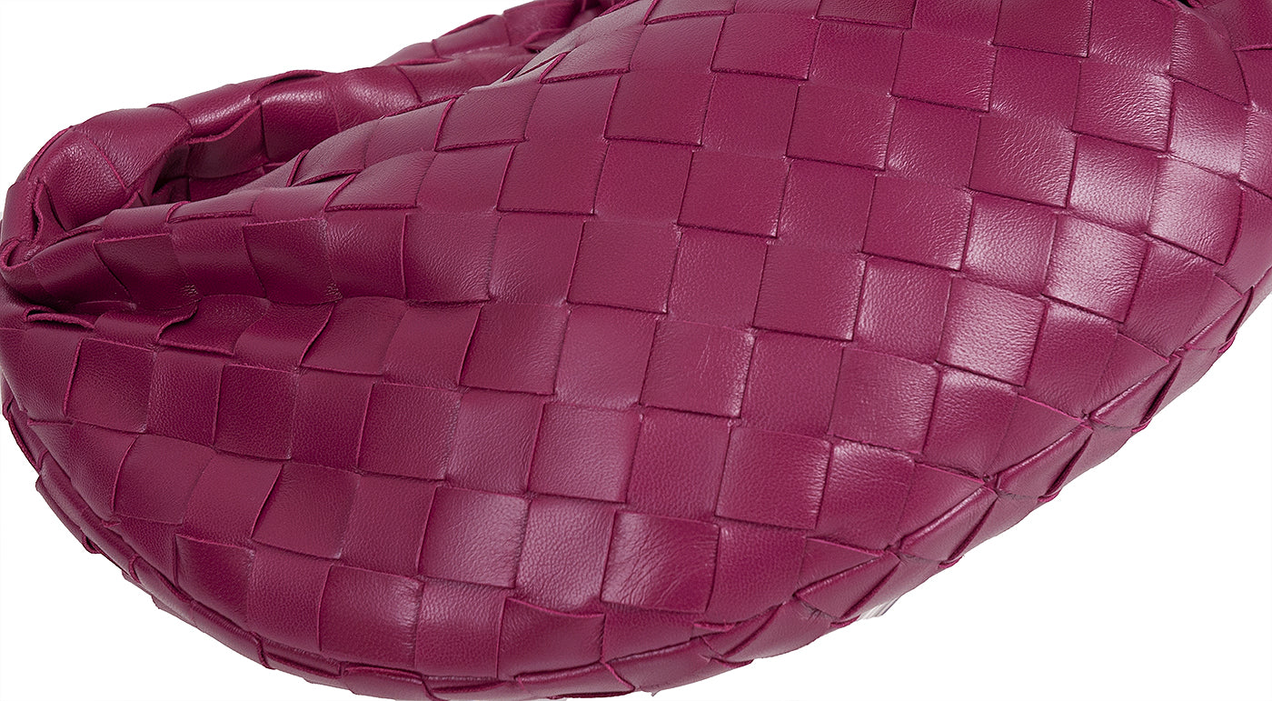 Plum Jodie Mini Knotted Intrecciato Pouch