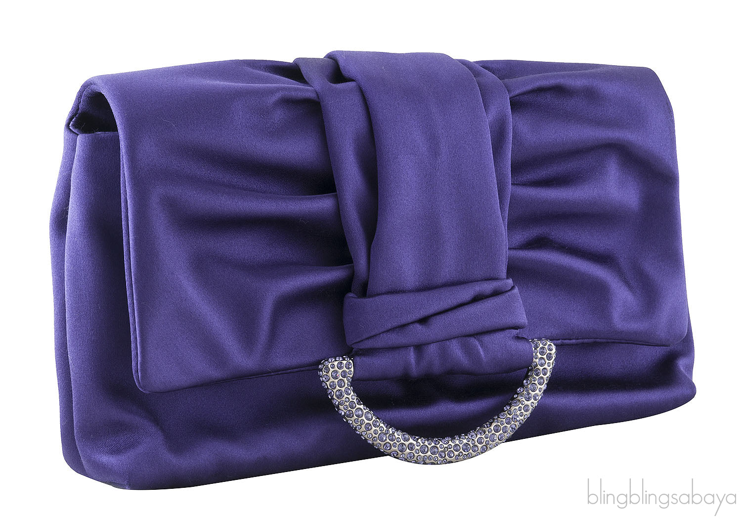 Blue Violet Satin Clutch