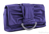 Blue Violet Satin Clutch