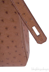 Kelly 32 Cognac Gold Ostrich