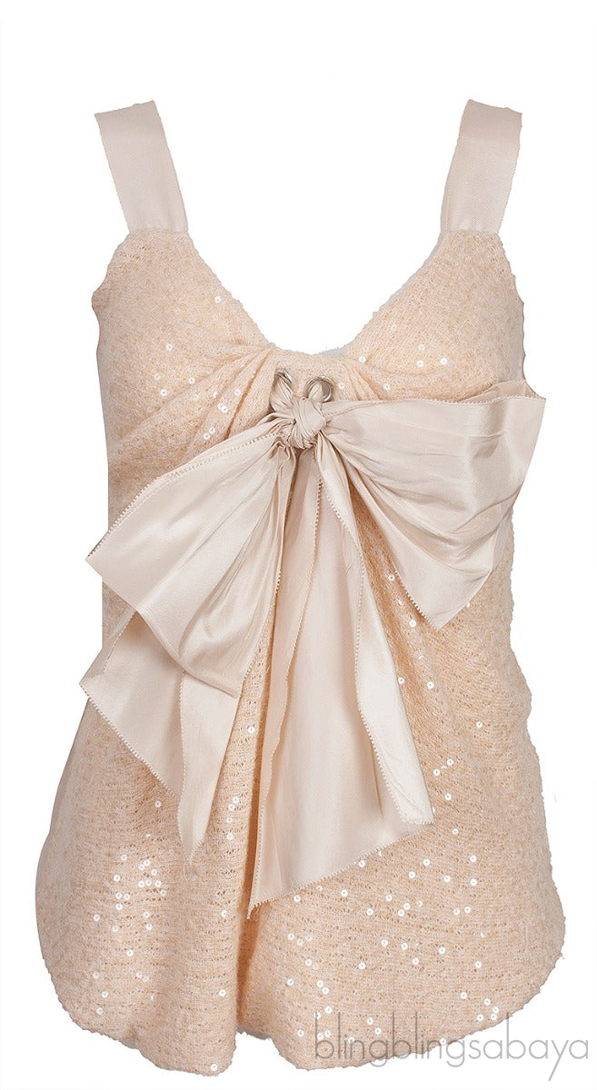 Bow Sequined Embellished Top