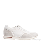 Loro Piana My Wind White Microfibre and Grey Suede Sneakers