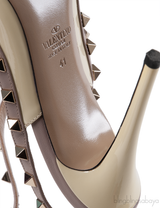 Valentino Garavani Rockstud Ankle Strap Beige Nude Slingback Heels
