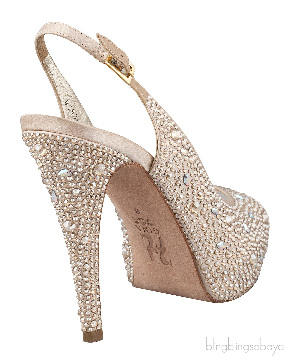 Gold Crystal Platform Heels