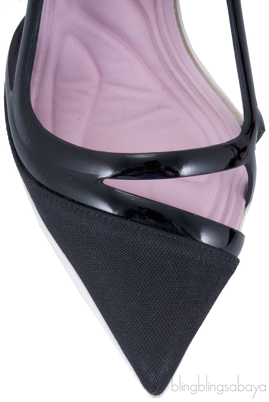 Black Satin Cut-out Pump