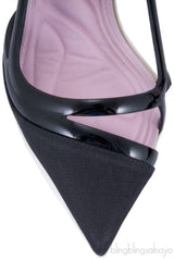 Black Satin Cut-out Pump