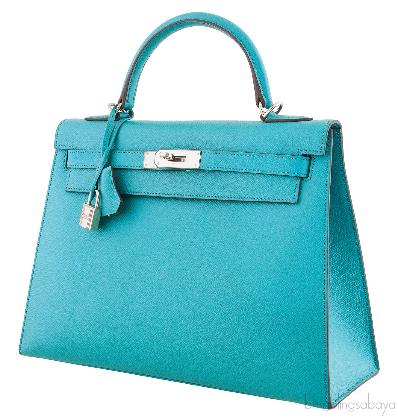 Kelly 32 Bleu Paon Sellier PHW