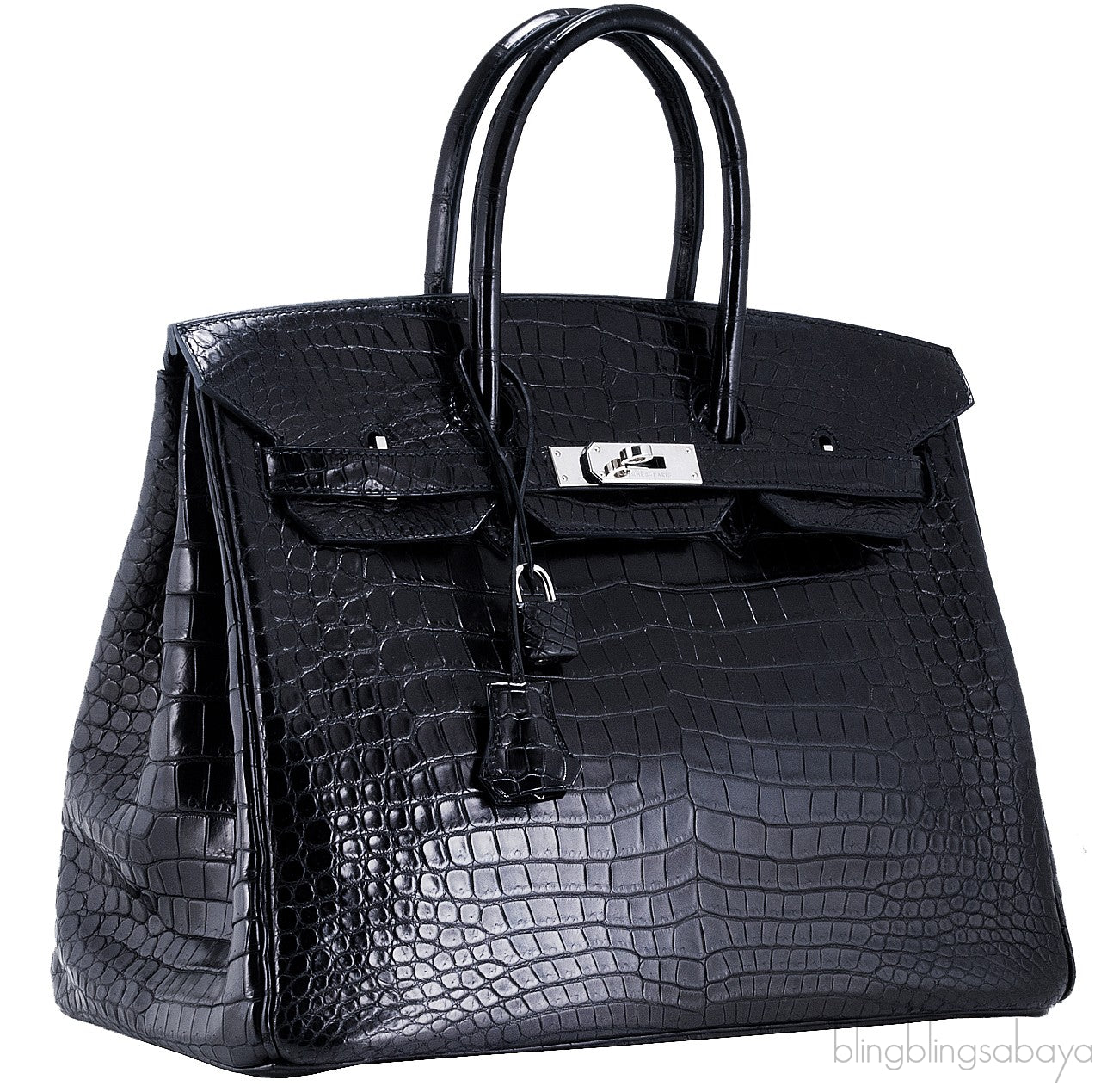 Birkin 35 Black Matte Crocodile PHW
