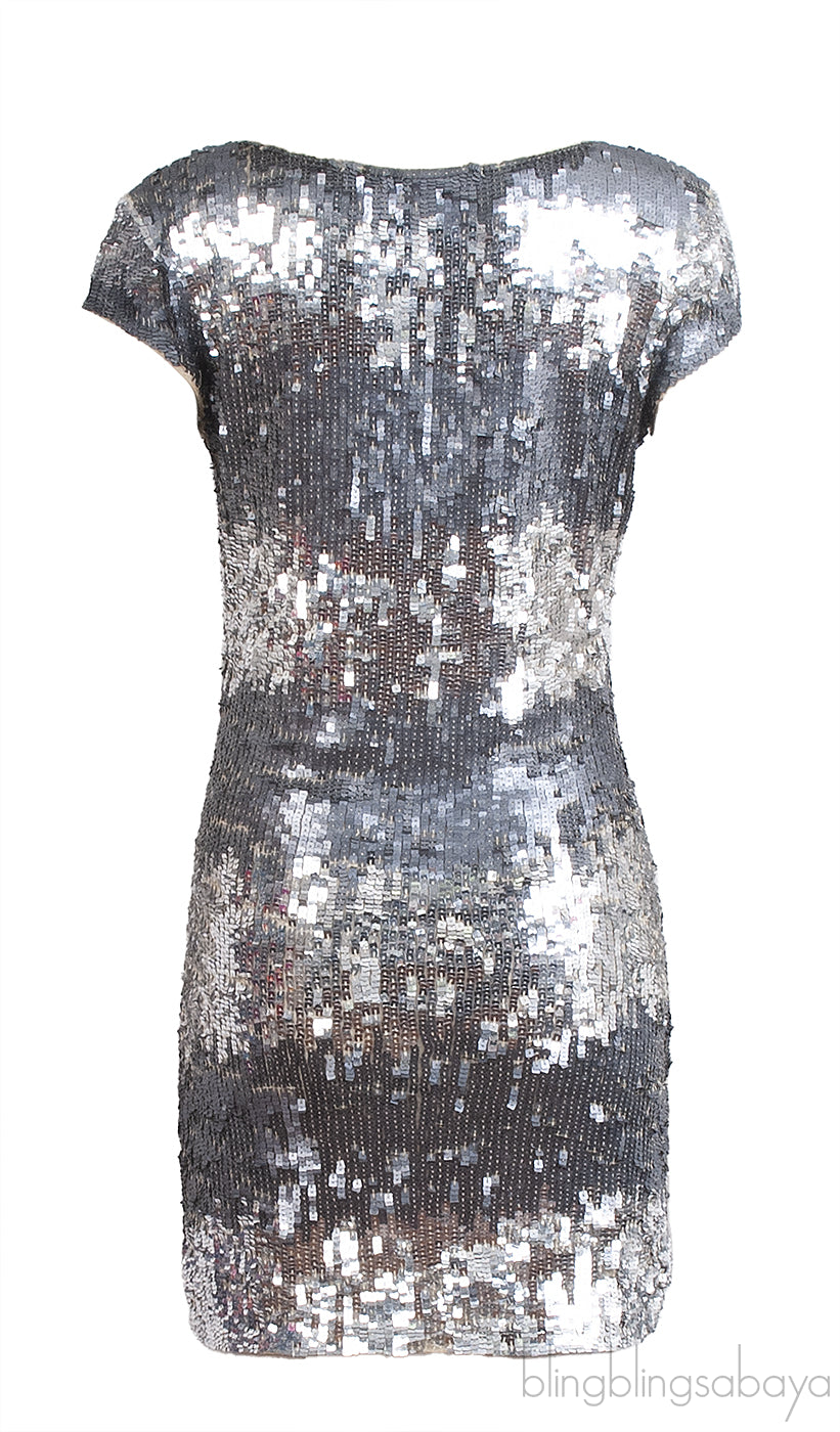 Fairly Silver Sequin Mini Dress