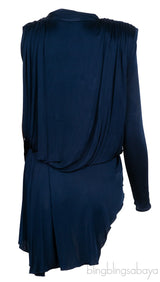 Blue Asymmetric Shoulder Top